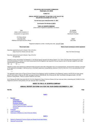 Thumbnail E. W. Scripps Company
 10-K Annual Report 