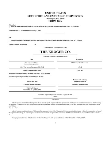 Thumbnail Kroger 10-K Annual Report 