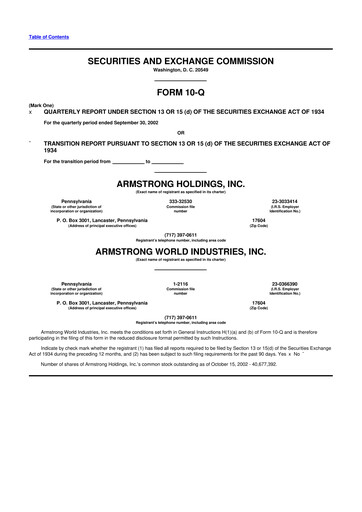 Thumbnail Armstrong World Industries
 10-Q Quarterly Report FY 