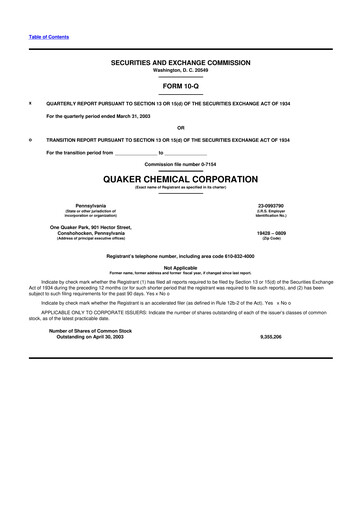 Thumbnail Quaker Houghton 10-Q Quarterly Report FY 