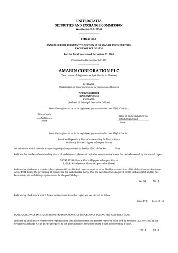 Thumbnail Amarin Corporation
 20-F Annual Report 