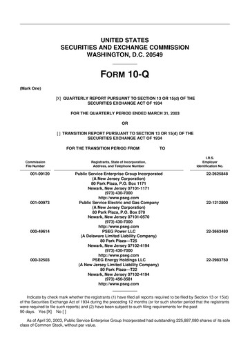 Thumbnail PSEG 10-Q Quarterly Report FY 