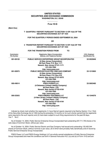 Thumbnail PSEG 10-Q Quarterly Report FY 