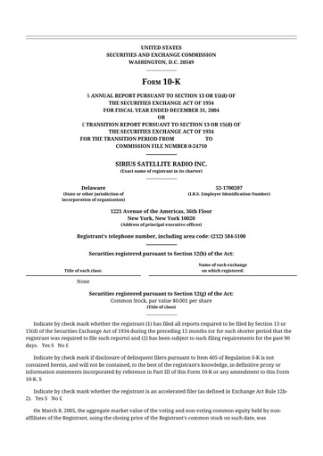 Thumbnail Sirius XM 10-K Annual Report 