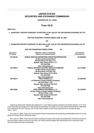 Thumbnail PSEG 10-Q Quarterly Report FY 