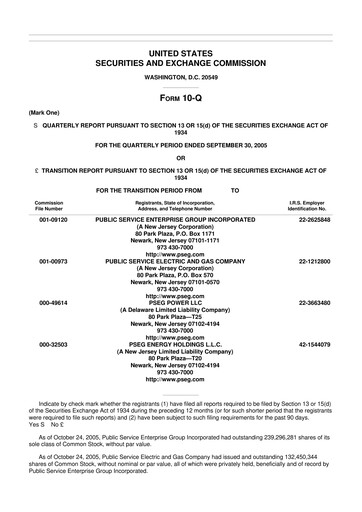 Thumbnail PSEG 10-Q Quarterly Report FY 