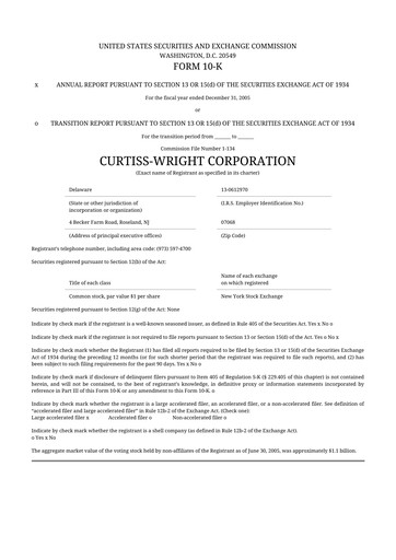 Thumbnail Curtiss-Wright
 10-K Annual Report 
