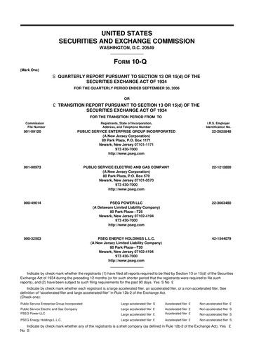 Thumbnail PSEG 10-Q Quarterly Report FY 