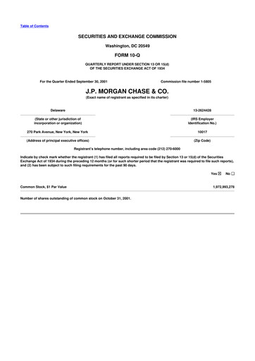 Vorschaubild JPMorgan Chase 10-Q Quartalsbericht  