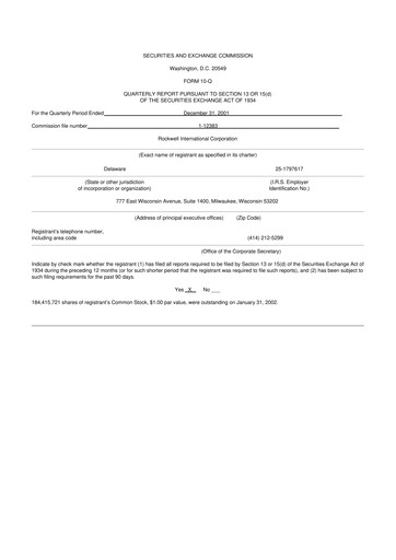 Thumbnail Rockwell Automation
 10-Q Quarterly Report FY 