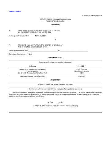 Thumbnail Alexander's, Inc. 10-Q Quarterly Report FY 