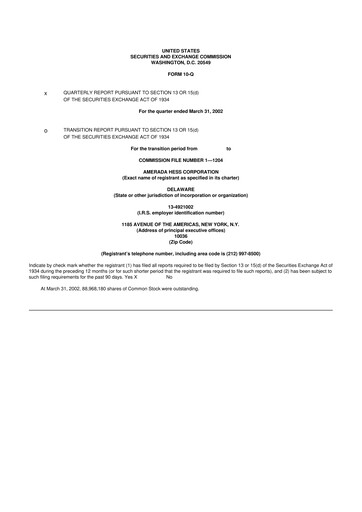Thumbnail Hess 10-Q Quarterly Report FY 