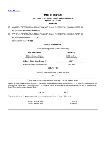 Thumbnail Hubbell 10-Q Quarterly Report FY 