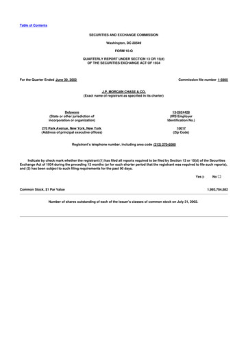 Vorschaubild JPMorgan Chase 10-Q Quartalsbericht  