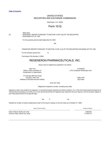 Thumbnail Regeneron Pharmaceuticals 10-Q Quarterly Report FY 