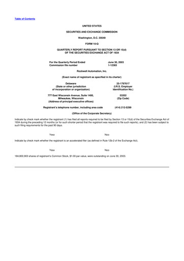 Thumbnail Rockwell Automation
 10-Q Quarterly Report FY 