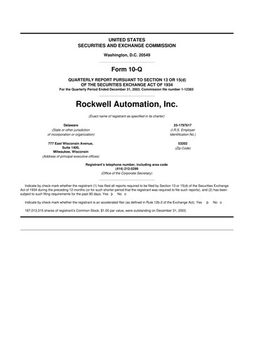 Thumbnail Rockwell Automation
 10-Q Quarterly Report FY 