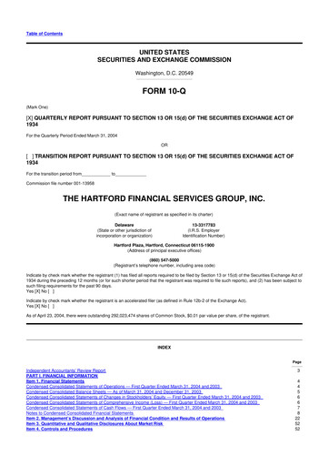 Thumbnail The Hartford 10-Q Quarterly Report FY 