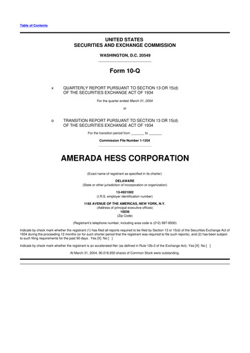 Thumbnail Hess 10-Q Quarterly Report FY 