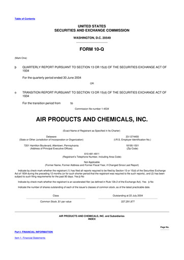 Thumbnail Air Products and Chemicals 10-Q Quarterly Report FY 