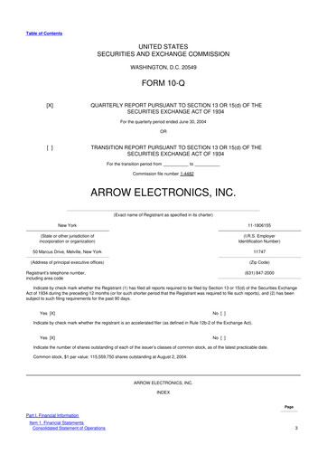Thumbnail Arrow Electronics
 10-Q Quarterly Report FY 
