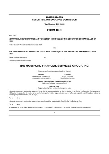 Thumbnail The Hartford 10-Q Quarterly Report FY 