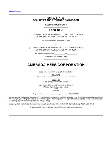 Thumbnail Hess 10-Q Quarterly Report FY 