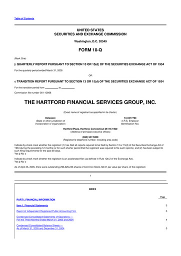 Thumbnail The Hartford 10-Q Quarterly Report FY 