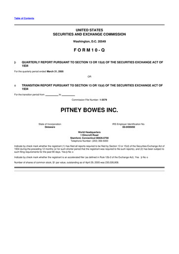 Thumbnail Pitney Bowes 10-Q Quarterly Report FY 