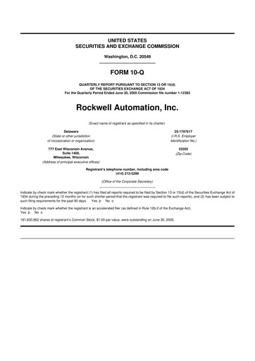 Thumbnail Rockwell Automation
 10-Q Quarterly Report FY 