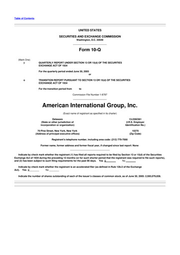 Thumbnail American International Group 10-Q Quarterly Report FY 