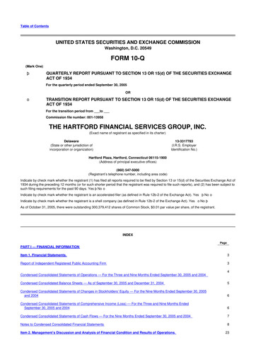 Thumbnail The Hartford 10-Q Quarterly Report FY 