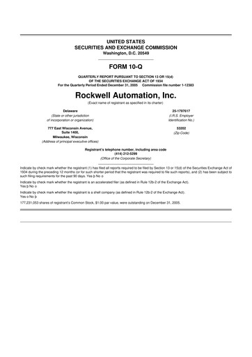 Thumbnail Rockwell Automation
 10-Q Quarterly Report FY 
