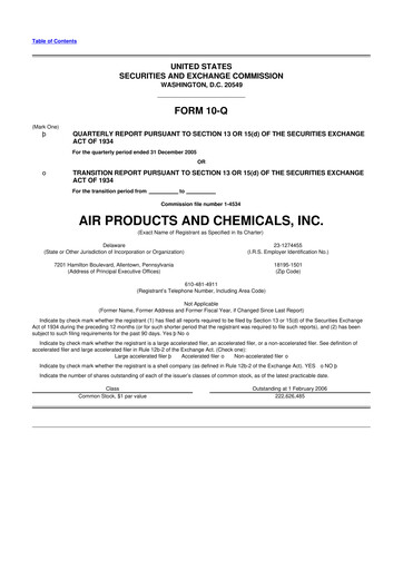 Thumbnail Air Products and Chemicals 10-Q Quarterly Report FY 