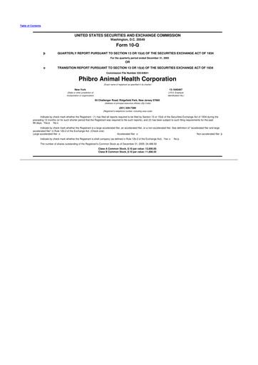 Thumbnail Phibro Animal Health
 10-Q Quarterly Report FY 