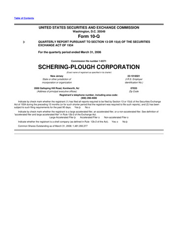 Thumbnail Merck 10-Q Quarterly Report FY 