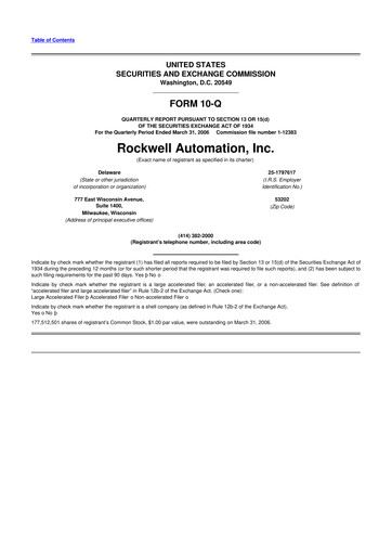 Thumbnail Rockwell Automation
 10-Q Quarterly Report FY 