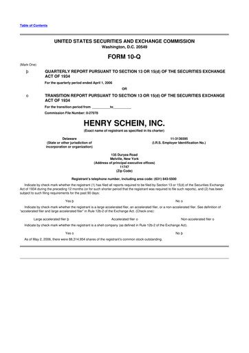 Vorschaubild Henry Schein
 10-Q Quartalsbericht  