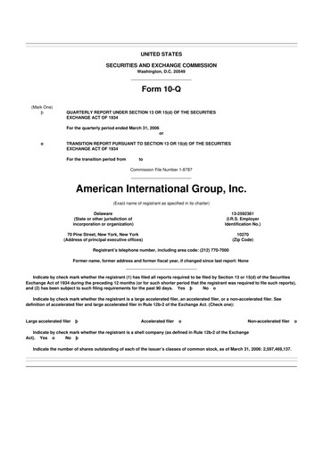 Thumbnail American International Group 10-Q Quarterly Report FY 