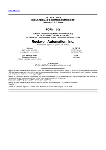 Thumbnail Rockwell Automation
 10-Q Quarterly Report FY 
