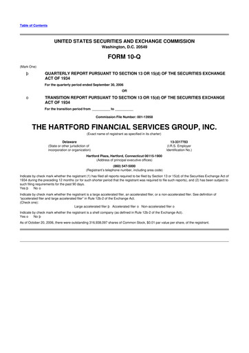 Thumbnail The Hartford 10-Q Quarterly Report FY 