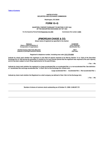 Vorschaubild JPMorgan Chase 10-Q Quartalsbericht  