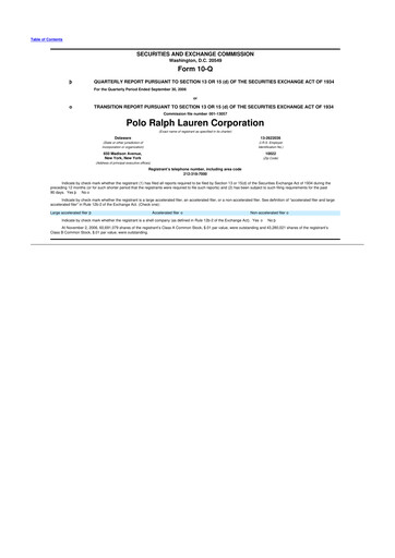 Thumbnail Ralph Lauren 10-Q Quarterly Report FY 