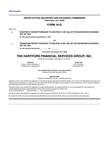 Thumbnail The Hartford 10-Q Quarterly Report FY 