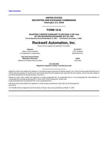 Thumbnail Rockwell Automation
 10-Q Quarterly Report FY 