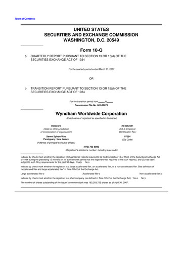 Miniature Travel + Leisure 10-Q Rapport trimestriel  