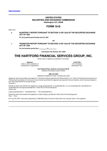 Thumbnail The Hartford 10-Q Quarterly Report FY 