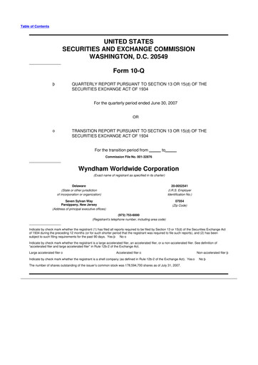 Miniature Travel + Leisure 10-Q Rapport trimestriel  