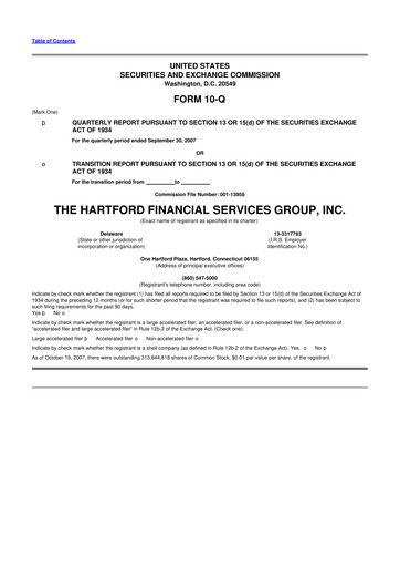 Thumbnail The Hartford 10-Q Quarterly Report FY 