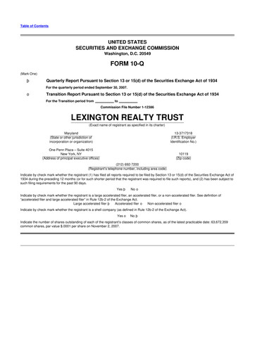 Thumbnail LXP Industrial Trust 10-Q Quarterly Report FY 